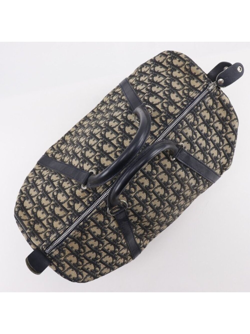 Dior Mini Boston Trotter Vintage Canvas Navy Handbag - Picture 5 of 10